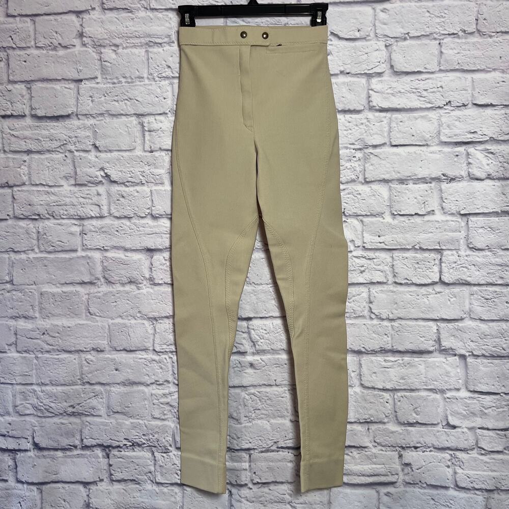 Lavenham Long Melford Riding Breeches Size 26R Beige Knee Patch Pant EUC ENGLAND